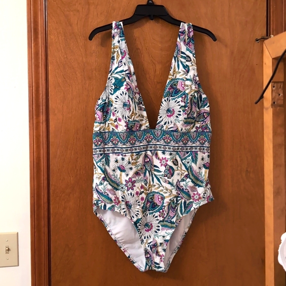 Freshwater multicolor Floral long line one piece bathing suit | NWT | XXL - Picture 1 of 5